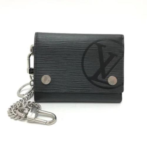 Pre-owned Leather wallets Louis Vuitton Vintage , Black , Dames