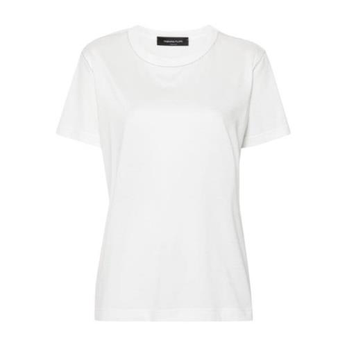 Witte Katoenen Jersey T-shirt met Kralen Detail Fabiana Filippi , Whit...