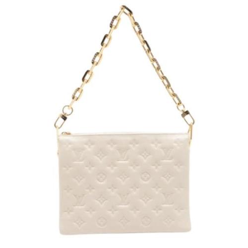 Pre-owned Leather louis-vuitton-bags Louis Vuitton Vintage , White , D...