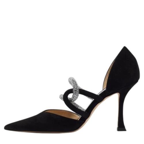 Pre-owned Suede heels Jimmy Choo Pre-owned , Black , Dames