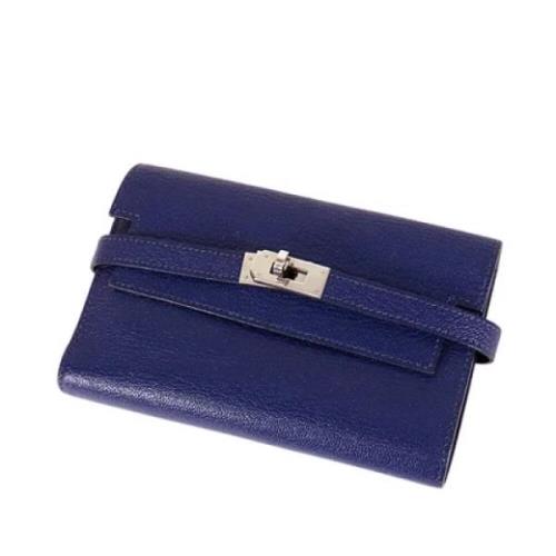 Pre-owned Canvas wallets Hermès Vintage , Blue , Dames