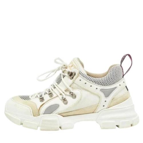 Pre-owned Leather sneakers Gucci Vintage , White , Dames