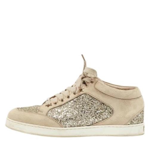 Pre-owned Suede sneakers Jimmy Choo Pre-owned , Beige , Dames