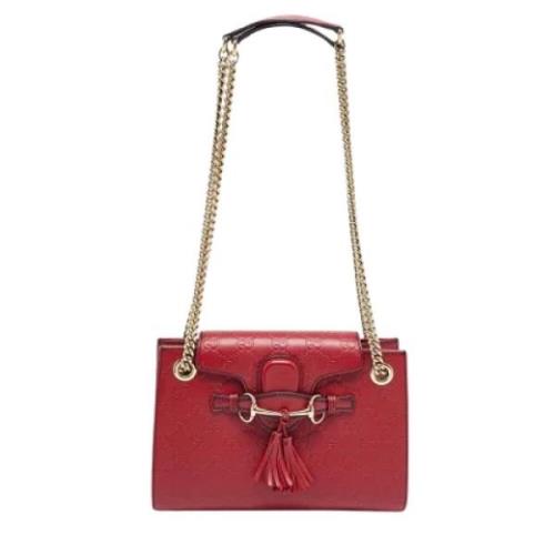 Pre-owned Leather gucci-bags Gucci Vintage , Red , Dames