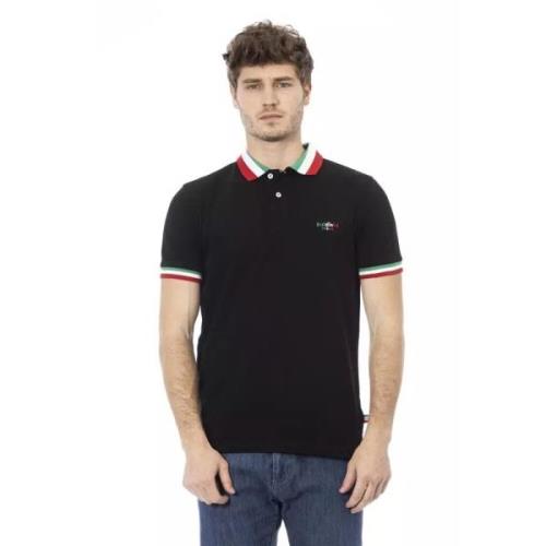 Trend Poloshirt met driekleurige kraag Baldinini , Black , Heren