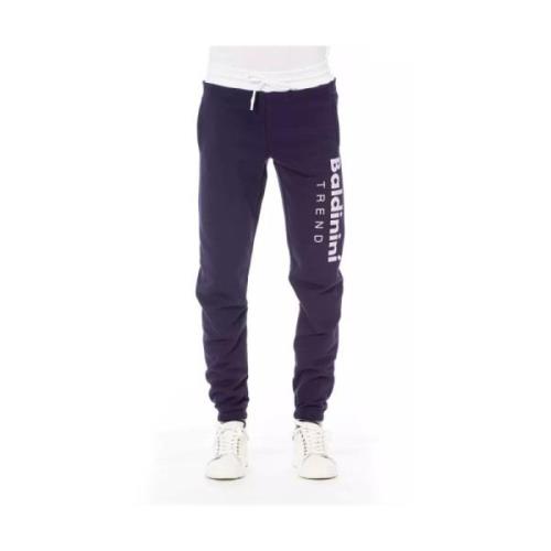 Paarse Fleece Sportbroek Trendy Baldinini , Purple , Heren