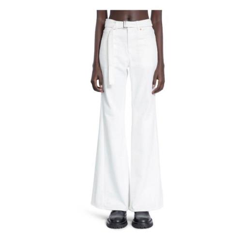 Witte High-Waisted Denim Broek Sacai , White , Dames