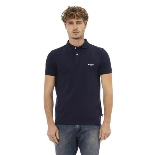 Blauw Geborduurd Katoenen Poloshirt Baldinini , Blue , Heren