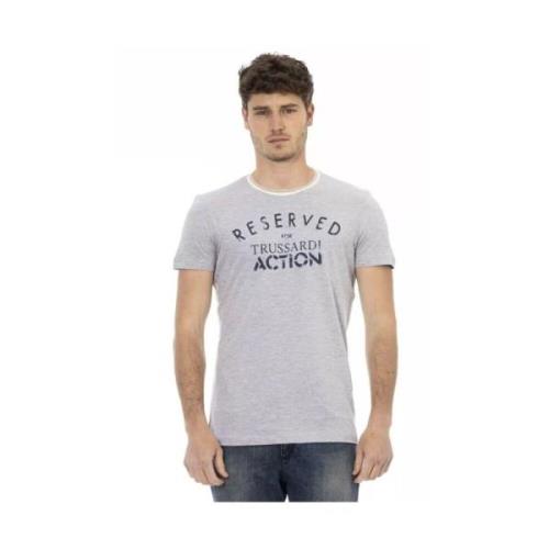 Casual Grijs Katoenmix T-shirt Trussardi , Gray , Heren