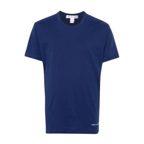 Navy Tee Shirt Klassieke Stijl Comme des Garçons , Blue , Heren