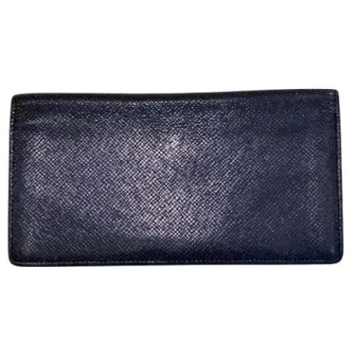 Pre-owned Leather wallets Louis Vuitton Vintage , Black , Heren