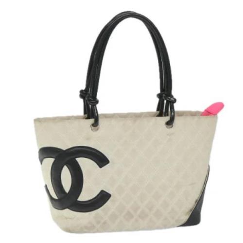 Pre-owned Leather totes Chanel Vintage , White , Dames