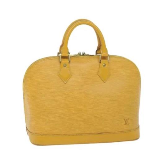 Pre-owned Leather handbags Louis Vuitton Vintage , Yellow , Dames