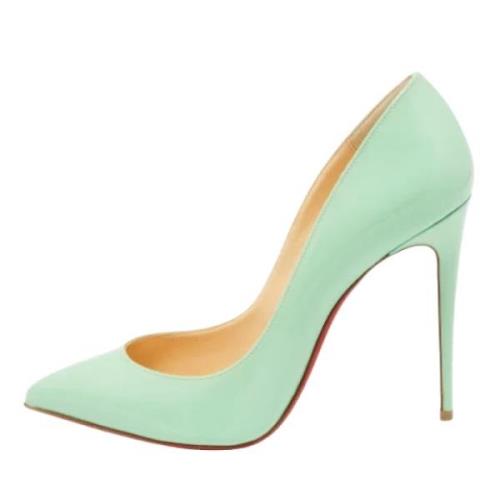 Pre-owned Leather heels Christian Louboutin Pre-owned , Green , Dames