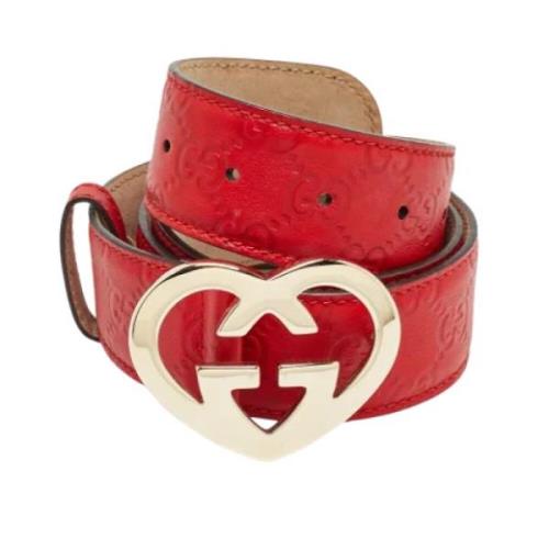 Pre-owned Leather belts Gucci Vintage , Red , Dames