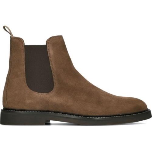 Heren Chelsea Boots in Cognac Suède Stefano Lauran , Brown , Heren