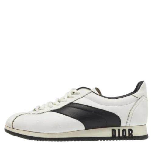 Pre-owned Leather sneakers Dior Vintage , White , Dames