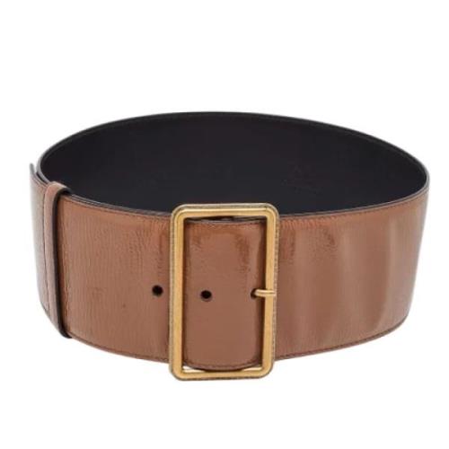 Pre-owned Leather belts Yves Saint Laurent Vintage , Brown , Dames