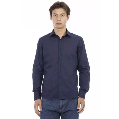 Blauw Katoenen Slim Fit Overhemd Baldinini , Blue , Heren