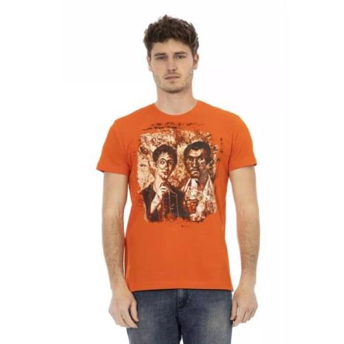 Sunset Hue Katoenmix Tee Trussardi , Orange , Heren