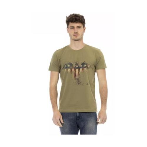 Elegante groene artistieke tee Trussardi , Green , Heren