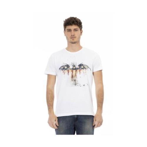 Artistiek Wit T-shirt Elegant Frontprint Trussardi , White , Heren