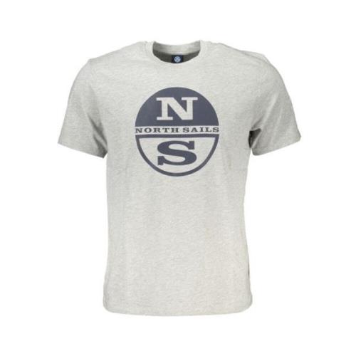 Grijze Katoenen Logo Print T-shirt North Sails , Gray , Heren