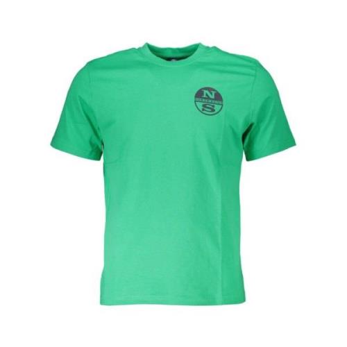 Groene Katoenen Logo Print T-shirt North Sails , Green , Heren