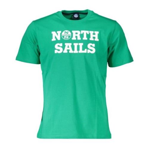 Smaragdgroen Charme Bedrukt Kort T-shirt North Sails , Green , Heren