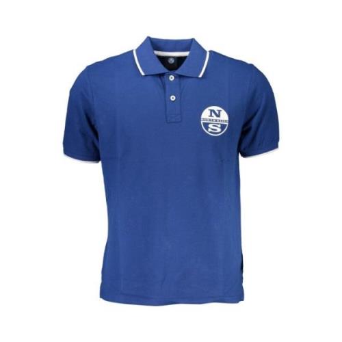 Blauw Katoenen Poloshirt met Korte Mouwen North Sails , Blue , Heren