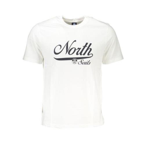 Katoenen Logo Print Korte Mouw Tee North Sails , White , Heren