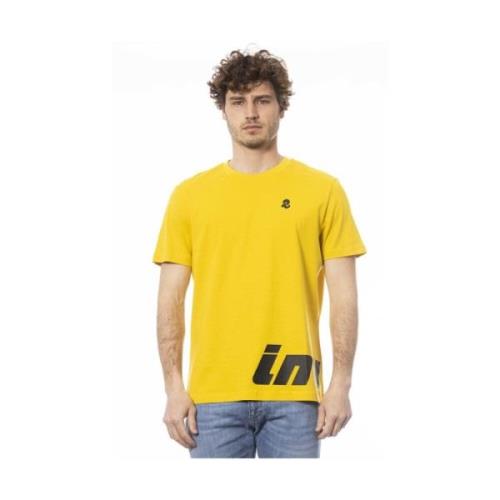 Geel Katoenen T-shirt met Logo Print Invicta , Yellow , Heren