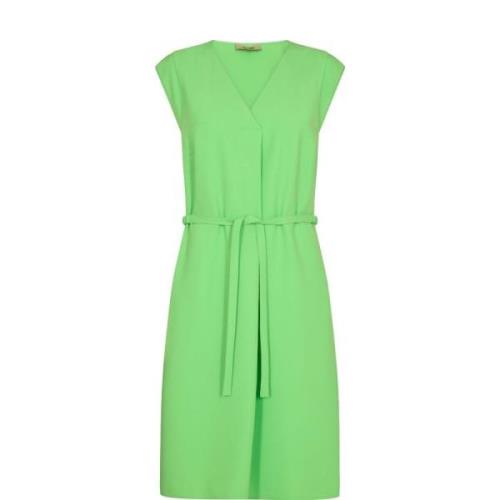 Groene V-Hals Jurk met Taille Riem MOS Mosh , Green , Dames