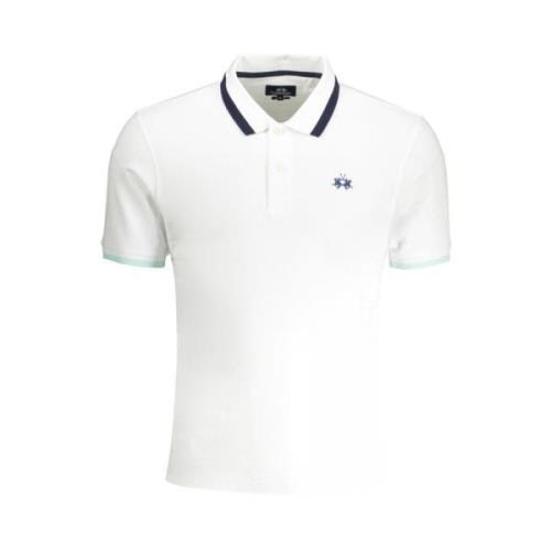 Slim Fit Polo Shirt met Contrastdetails La Martina , White , Heren