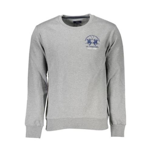 Grijze Katoenen Sweatshirt met Borduursel La Martina , Gray , Heren