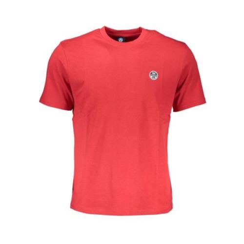 Rode Katoenen Logoshirt North Sails , Red , Heren