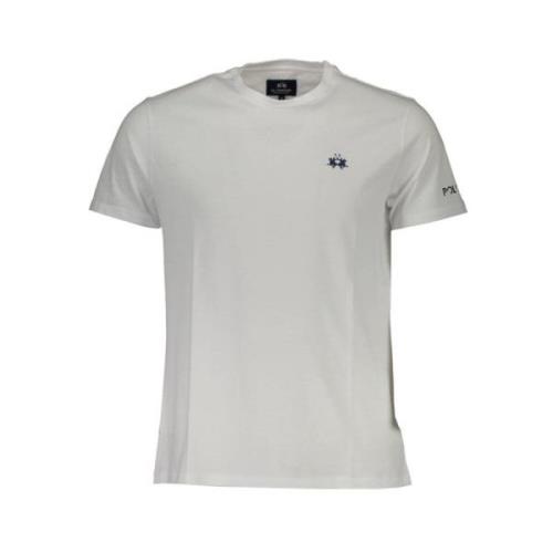 Wit T-shirt met geborduurd logo voor mannen La Martina , White , Heren