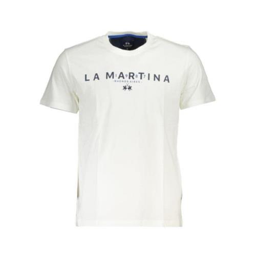 Elegant wit T-shirt met logoprint La Martina , White , Heren