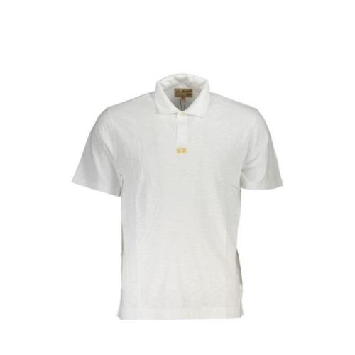 Katoenen poloshirt met elegante borduursels La Martina , White , Heren