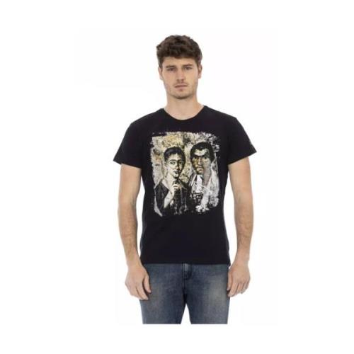 Eenvoudig Zwart T-shirt met Exclusieve Frontprint Trussardi , Black , ...