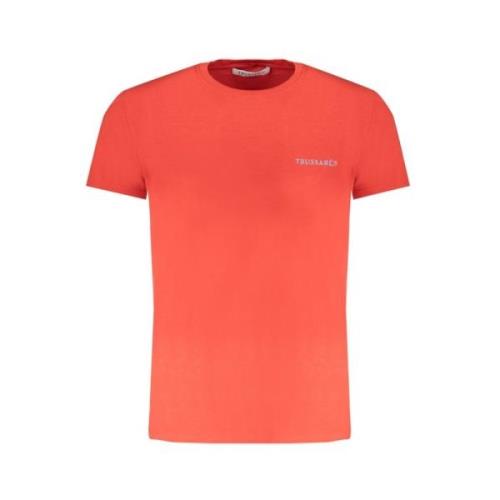 Rode Katoenen Logo Print T-shirt Trussardi , Red , Heren