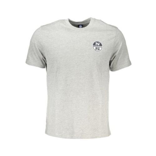 Grijze Katoenen Logo Print T-Shirt North Sails , Gray , Heren