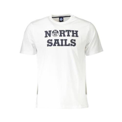 Elegant wit rondhals T-shirt met print North Sails , White , Heren