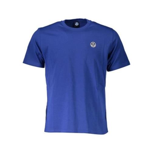 Blauw katoenen T-shirt met iconisch logo North Sails , Blue , Heren