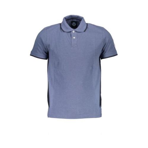 Blauw Poloshirt met Contrasterende Details North Sails , Blue , Heren