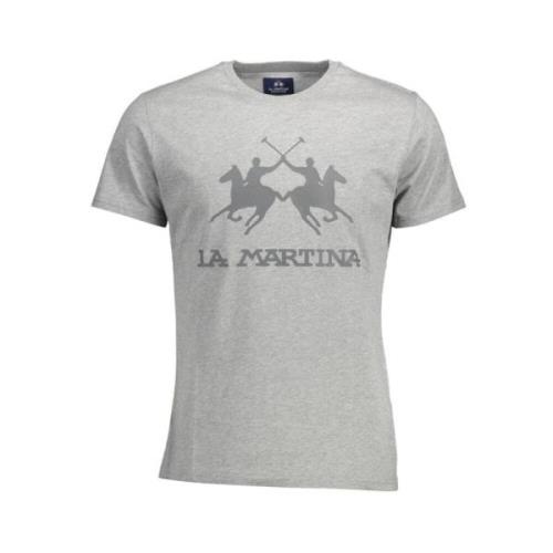 Elegant T-shirt met handtekeningprint La Martina , Gray , Heren