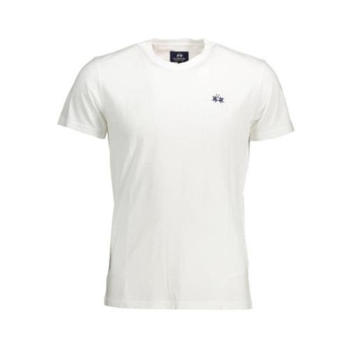 Elegant wit geborduurd T-shirt voor mannen La Martina , White , Heren