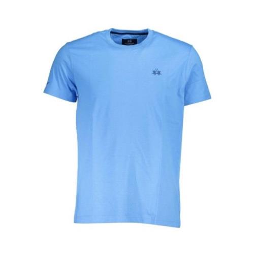 Elegante lichtblauwe geborduurde Tee La Martina , Blue , Heren