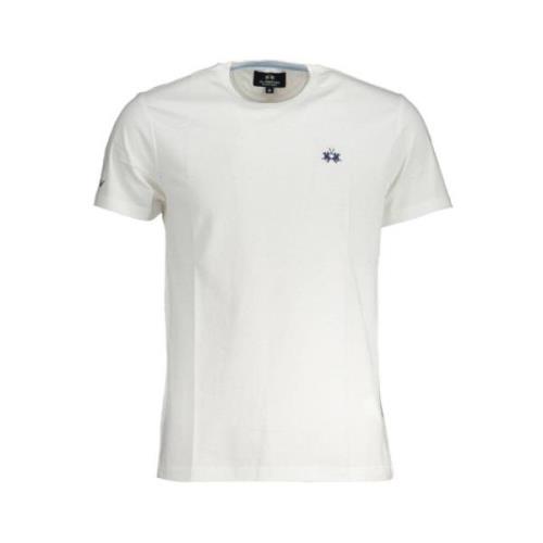 Elegant wit geborduurd T-shirt La Martina , White , Heren