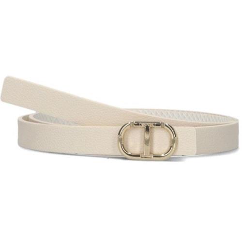 Wit leren riem Twinset , White , Dames